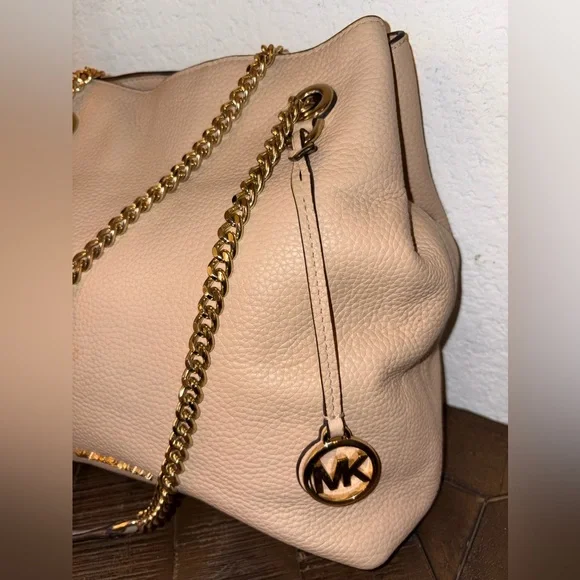 Michael Kors Jet Set Chain Shoulder Tote Nude Blush Leather - Picture 3 of 11